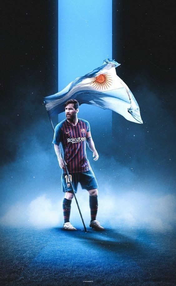 Messi Cool Wallpaper - Messi With Argentina Flag , HD Wallpaper & Backgrounds