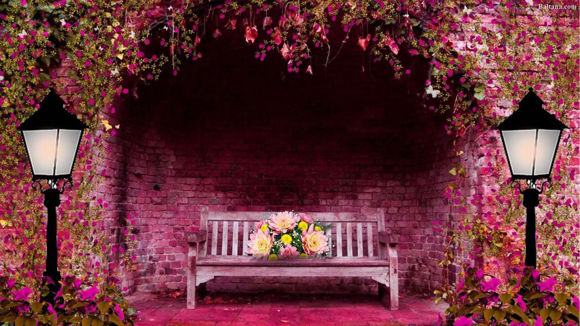 Flower Bouquet Hq Desktop Wallpaper - Park Bench Hd , HD Wallpaper & Backgrounds