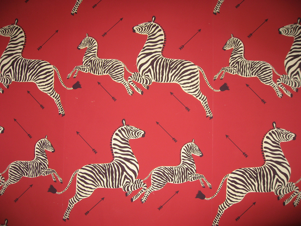 Zebra Wallpaper Designed In 1945 By Franco/flora , HD Wallpaper & Backgrounds