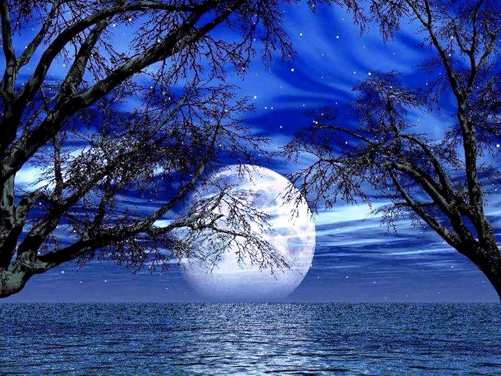 Love Moving Wallpaper - Moon Setting Over Water , HD Wallpaper & Backgrounds