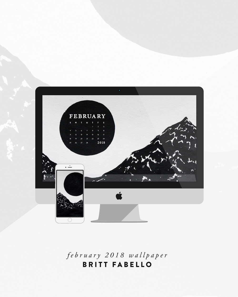 February 2018 Desktop Calendar Wallpaper - Illustration , HD Wallpaper & Backgrounds