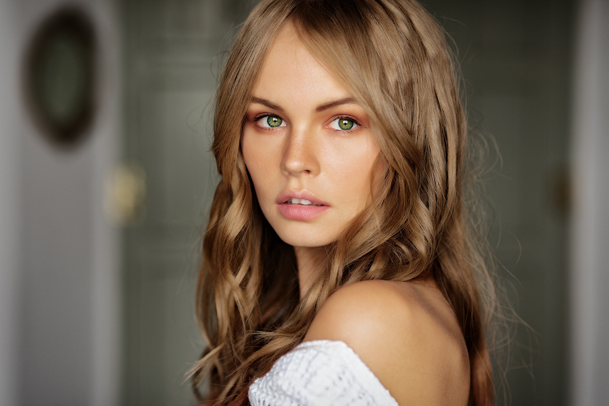Women Anastasiya Scheglova Models Russia Face Blonde - Girl Green Eye Brown Hair , HD Wallpaper & Backgrounds