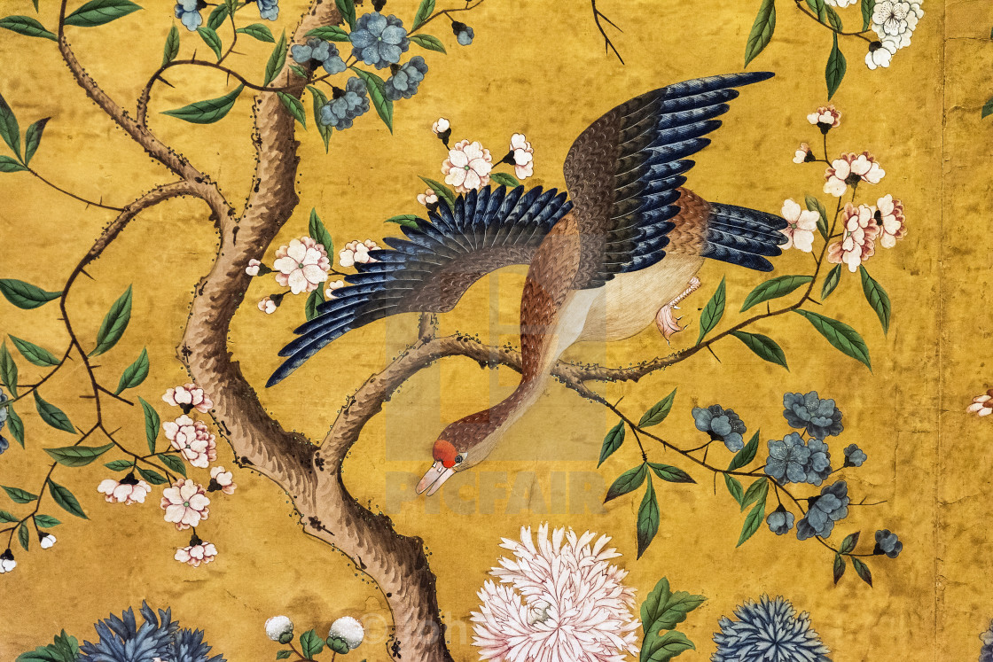 Antique Hand Painted Chinese Wallpaper - Chinese Hand Painted , HD Wallpaper & Backgrounds