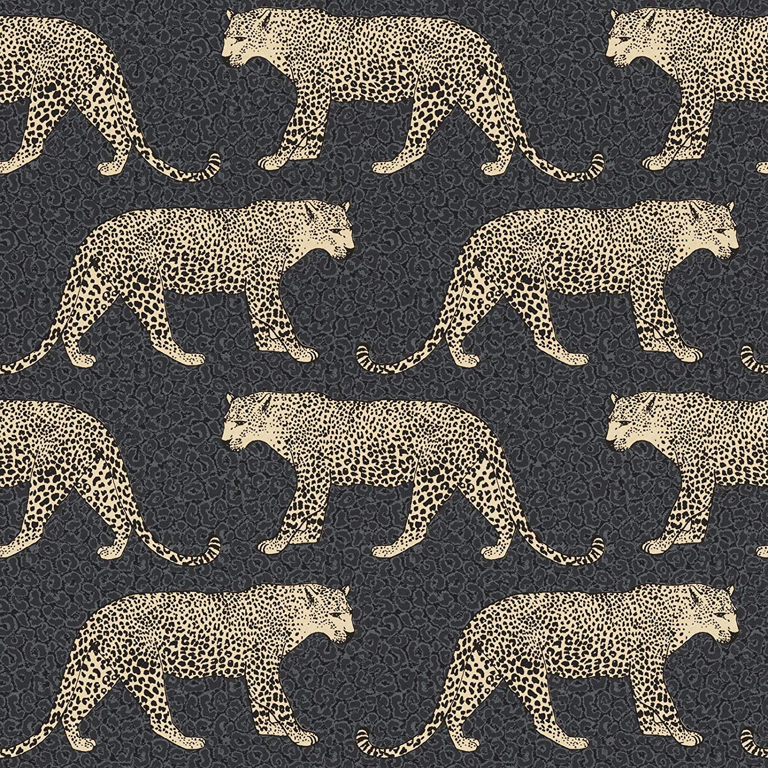 Rasch Limited Rasch Portfolio Leopard Wallpaper Metallic - Papel Pintado Negro Y Dorado , HD Wallpaper & Backgrounds