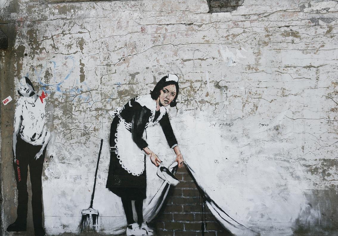 Banksy Maid In London Photo Wallpaper Woven Self-adhesive - Banksy Art , HD Wallpaper & Backgrounds