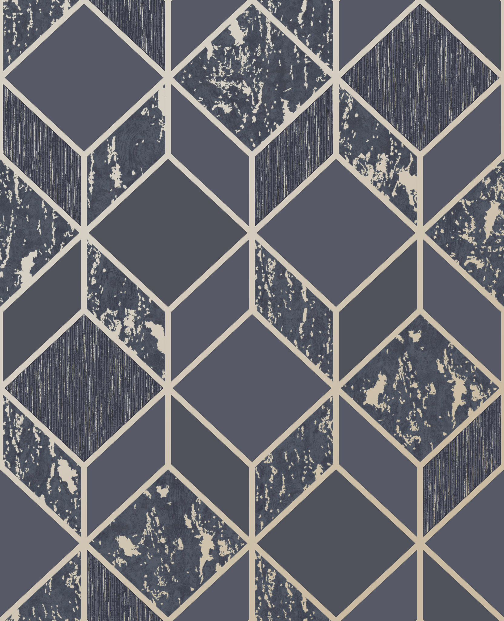 Distressed Vittoria Navy Geo Wallpaper - Gold And Navy Blue , HD Wallpaper & Backgrounds