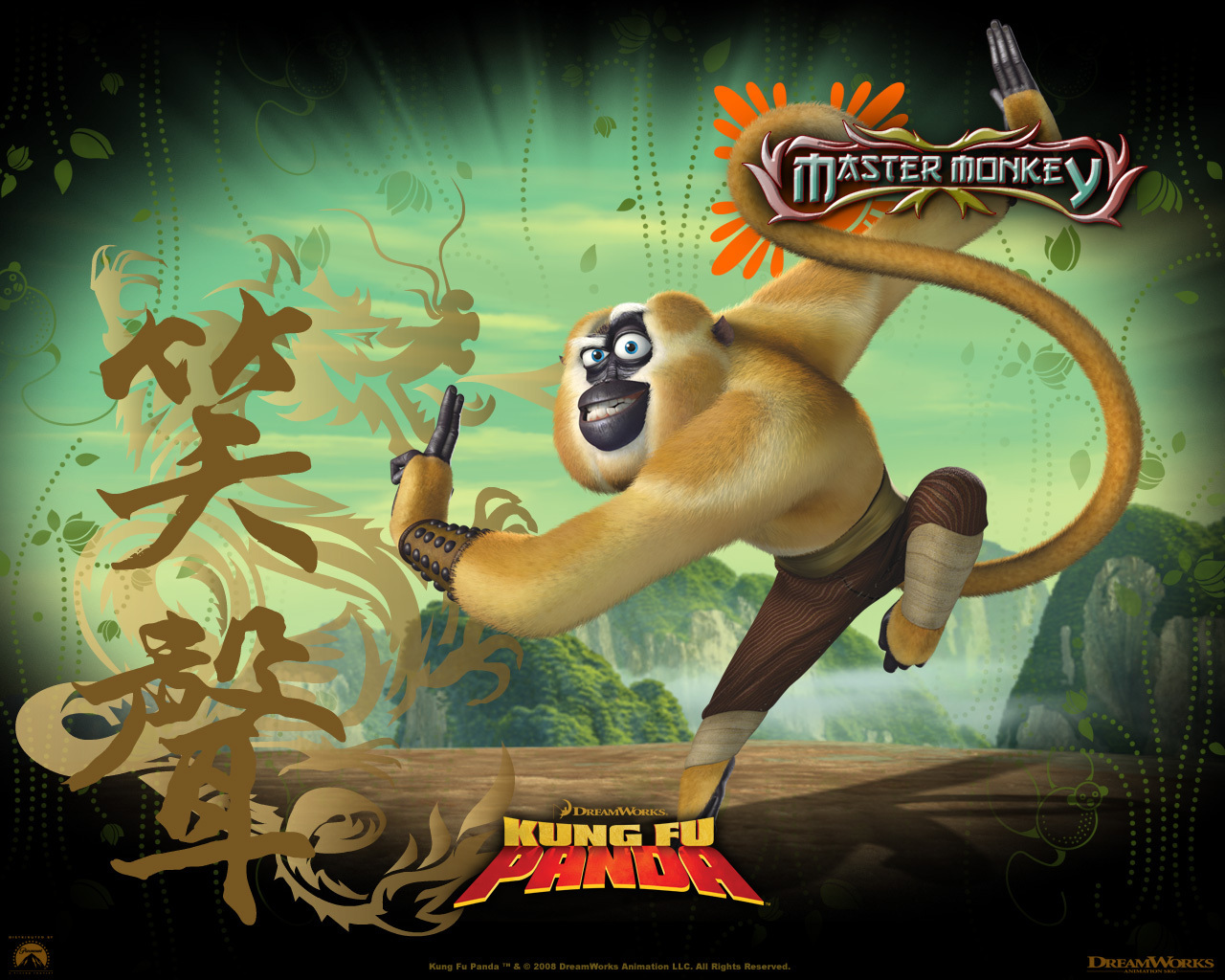 Monkey - Monkey Kung Fu Panda Team , HD Wallpaper & Backgrounds