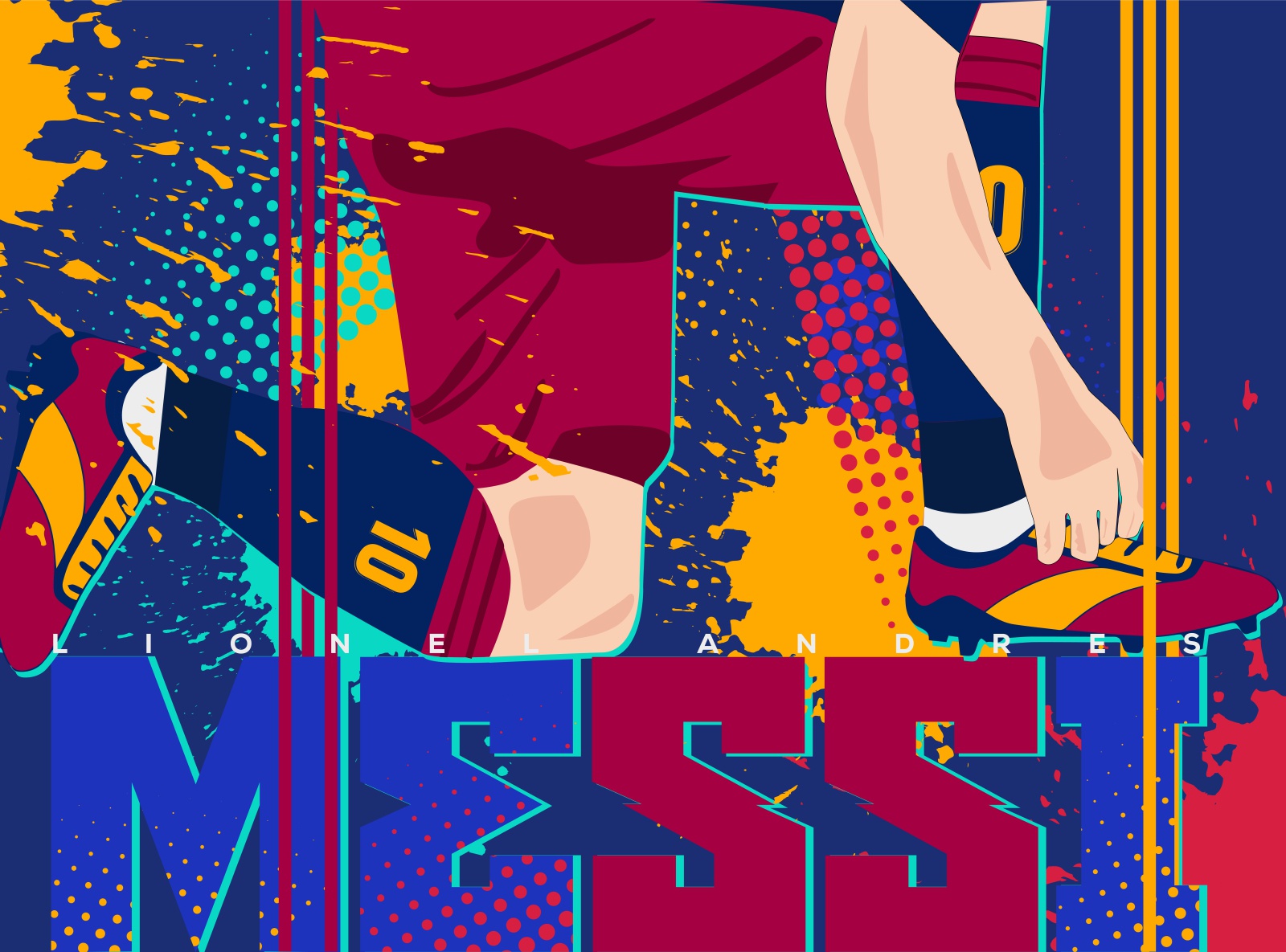 Leo Messi Portrait 2-02 - Lionel Messi Illustration , HD Wallpaper & Backgrounds