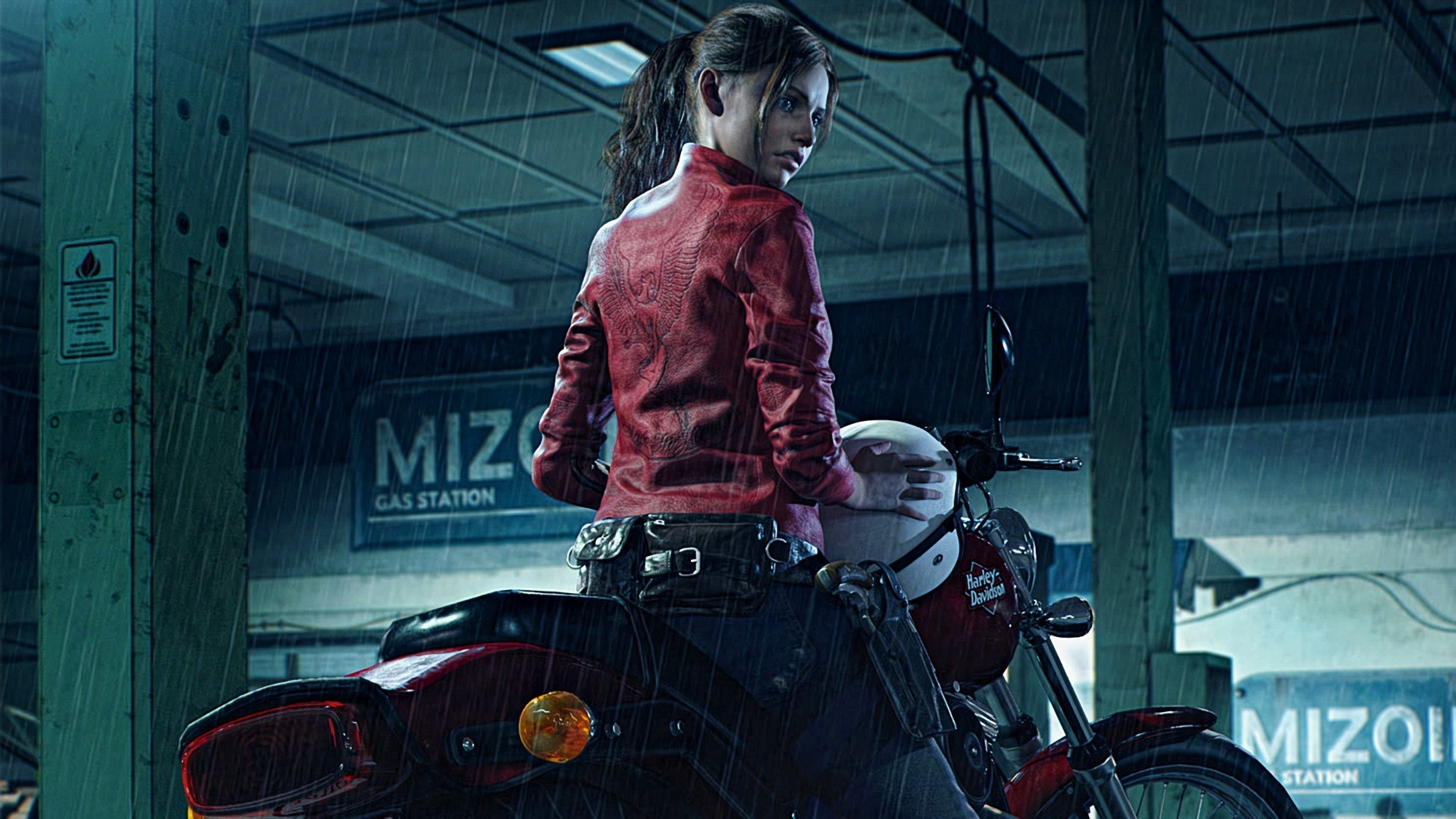 3840x2160, Resident Evil 2 2019 Claire Redfield Harley - Resident Evil 2 Remake Claire Redfield , HD Wallpaper & Backgrounds