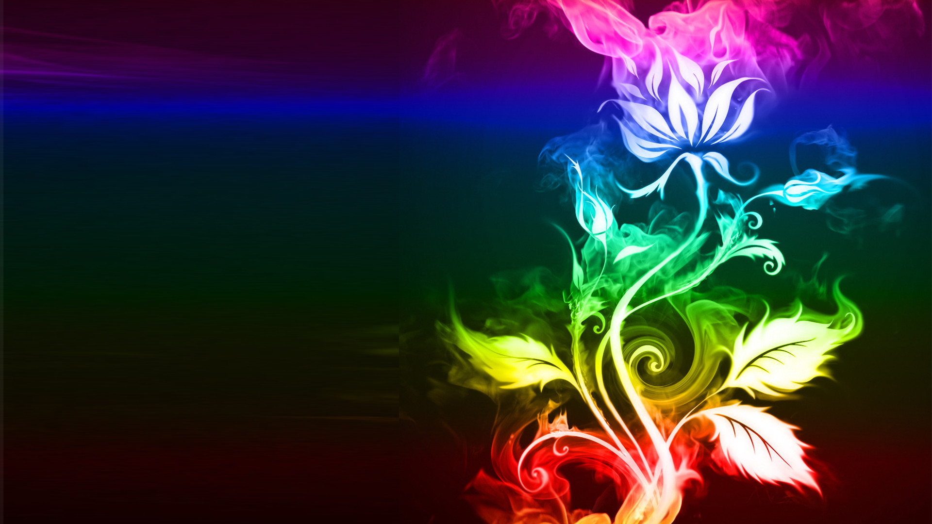 Unbelievable Abstract Rainbow Wallpaper Desktop - Rainbow Flowers Anime , HD Wallpaper & Backgrounds