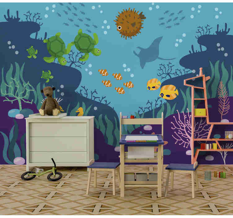 Animal Wall Mural Fish In The Water - Interior Design , HD Wallpaper & Backgrounds