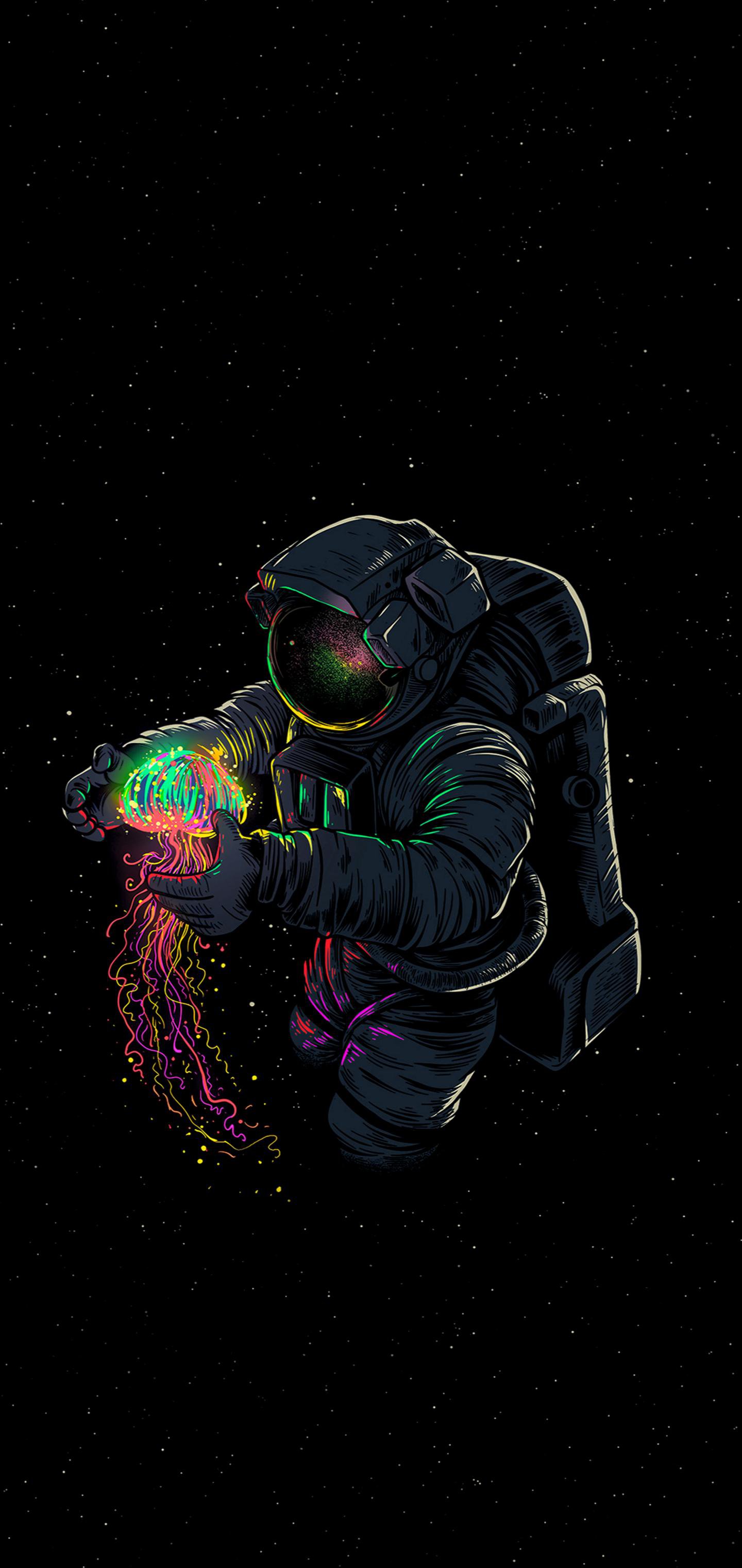 Iphone Oled Wallpaper Idownloadblog Astronaut Jelly - Note 10 Plus , HD Wallpaper & Backgrounds