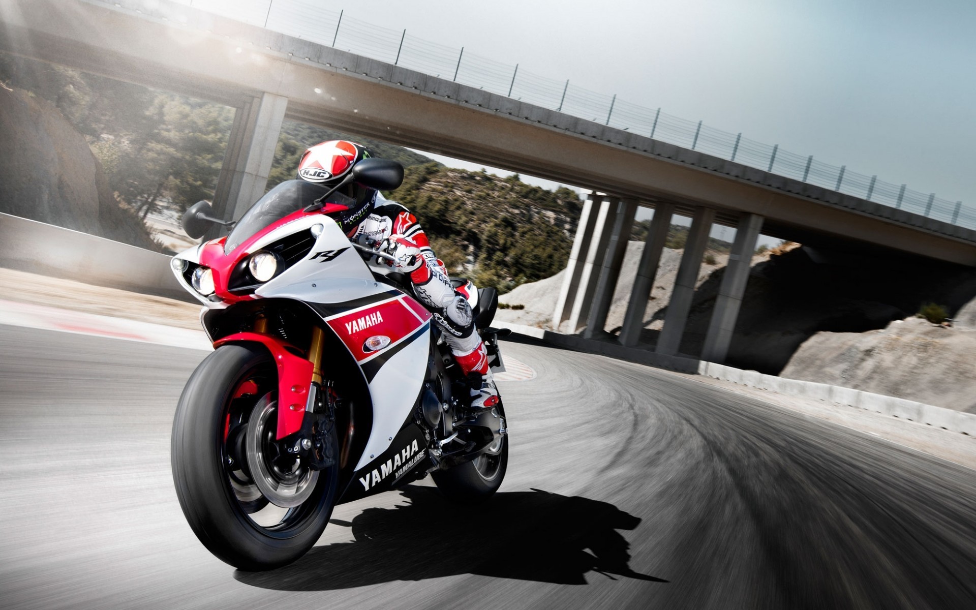 Yamaha Yzf-r1, Racing, Motorcycle, Road, White, Red - Yamaha R1 2012 , HD Wallpaper & Backgrounds