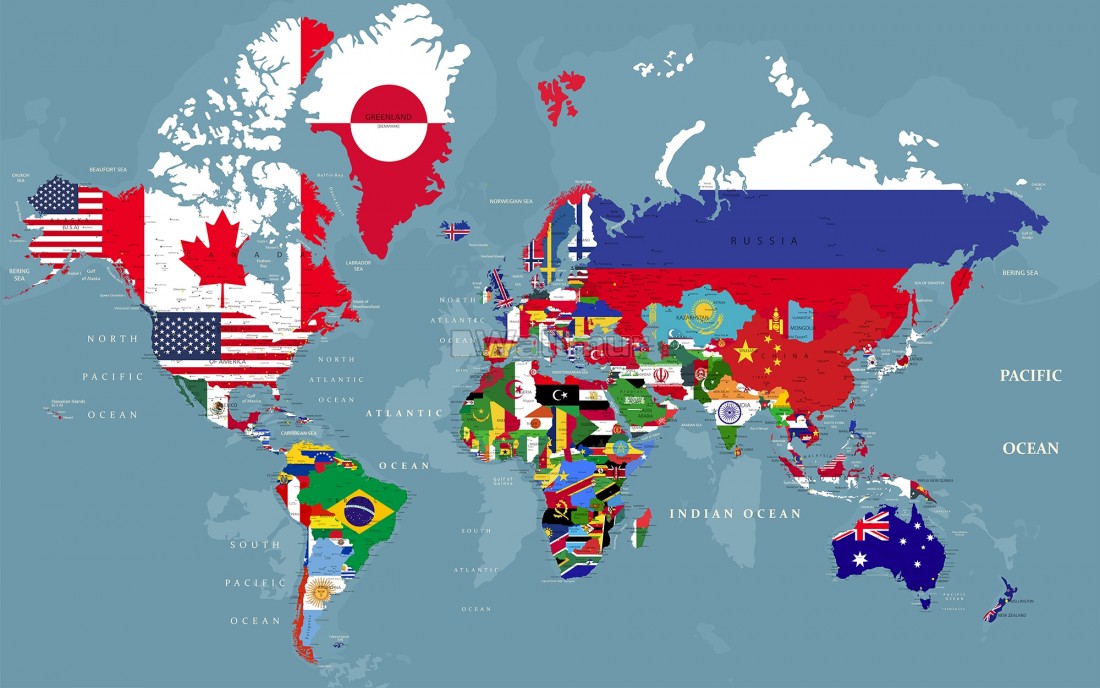 Flags On World Map , HD Wallpaper & Backgrounds