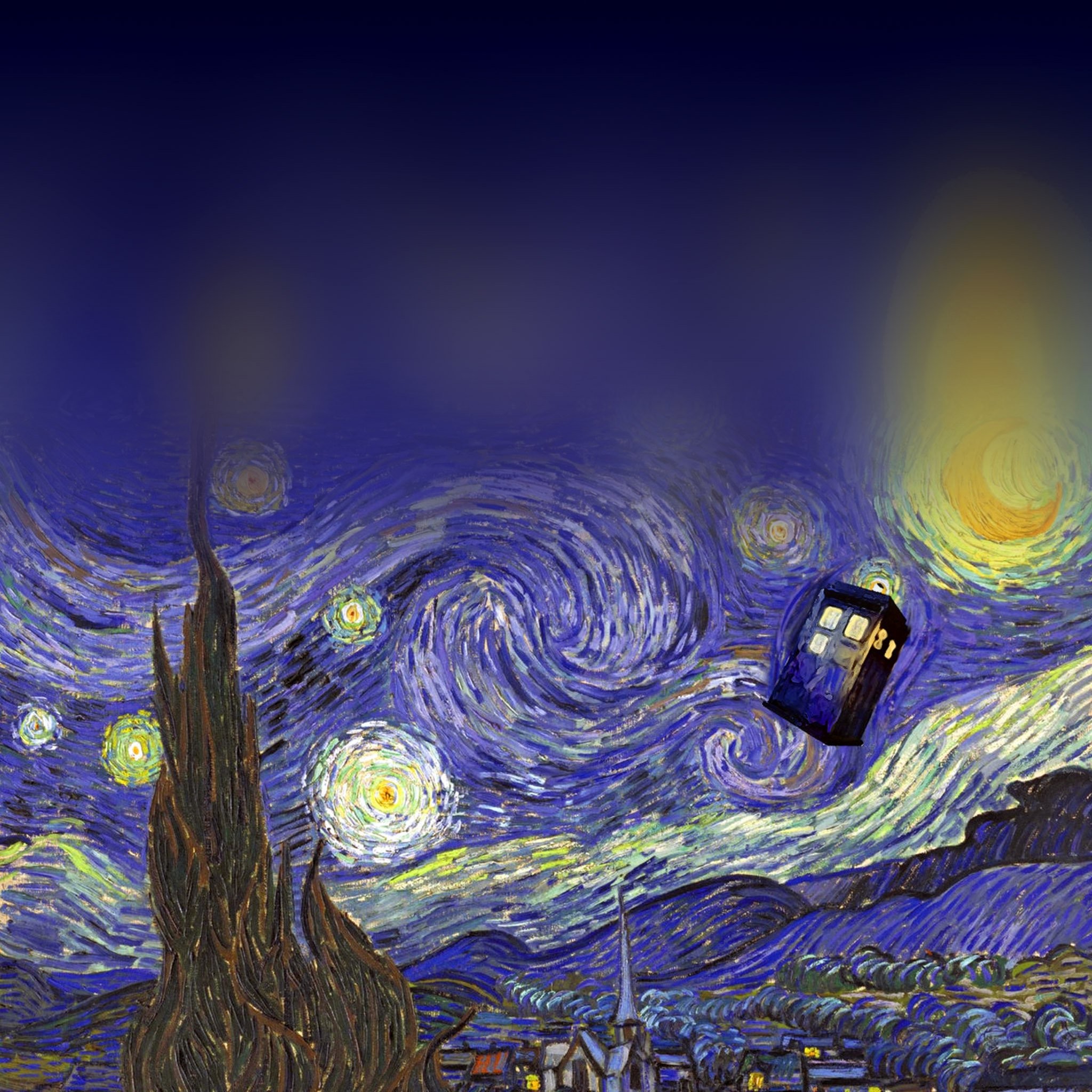 Doctor Who Iphone - Van Gogh Starry Night , HD Wallpaper & Backgrounds