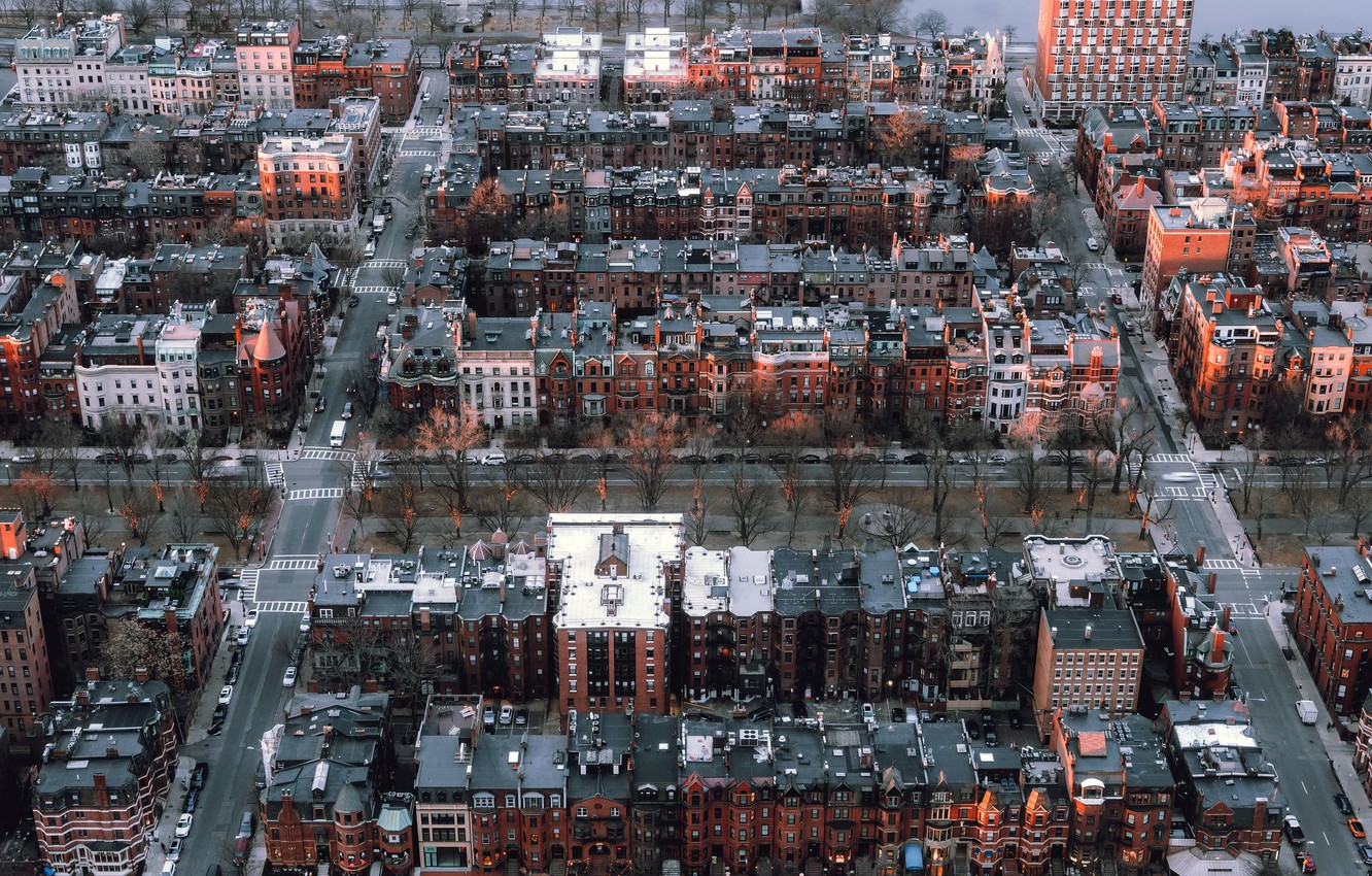 Photo Wallpaper The City, Architecture, Boston - Aerial Photography , HD Wallpaper & Backgrounds