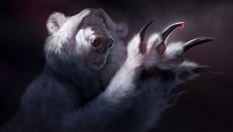 Blood, Claws, Surprise, Art, Bear Desktop Background - Bear Wallpaper Art , HD Wallpaper & Backgrounds