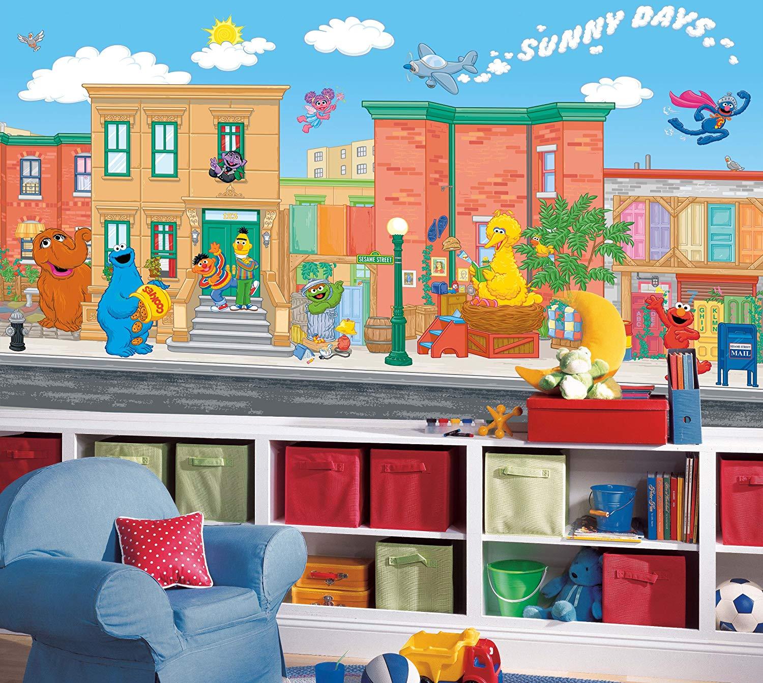 Sesame Street Houses Kids Wall Murals , HD Wallpaper & Backgrounds