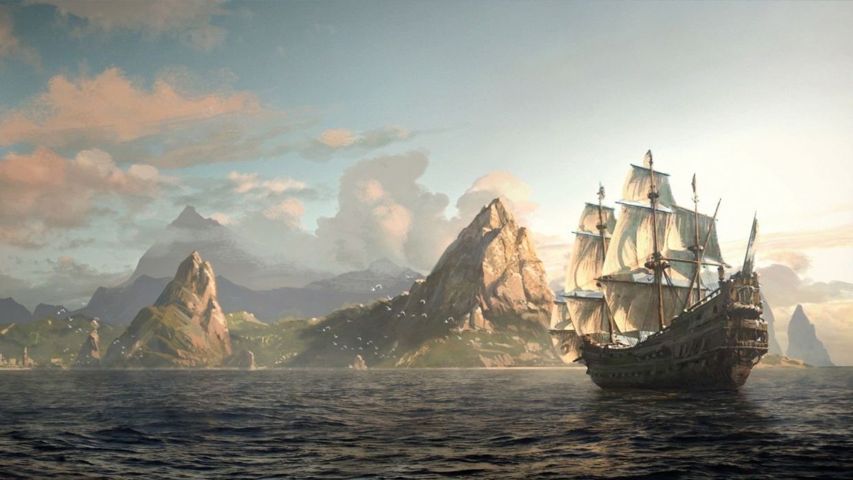 Assassins Creed Black Flag Fantasy Fighting Action - Pirate Background , HD Wallpaper & Backgrounds