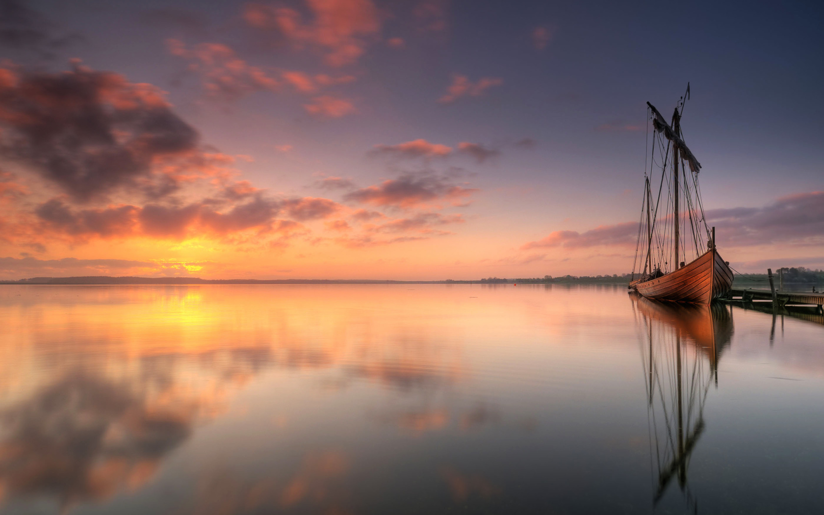 Viking Ships In The Sunset , HD Wallpaper & Backgrounds