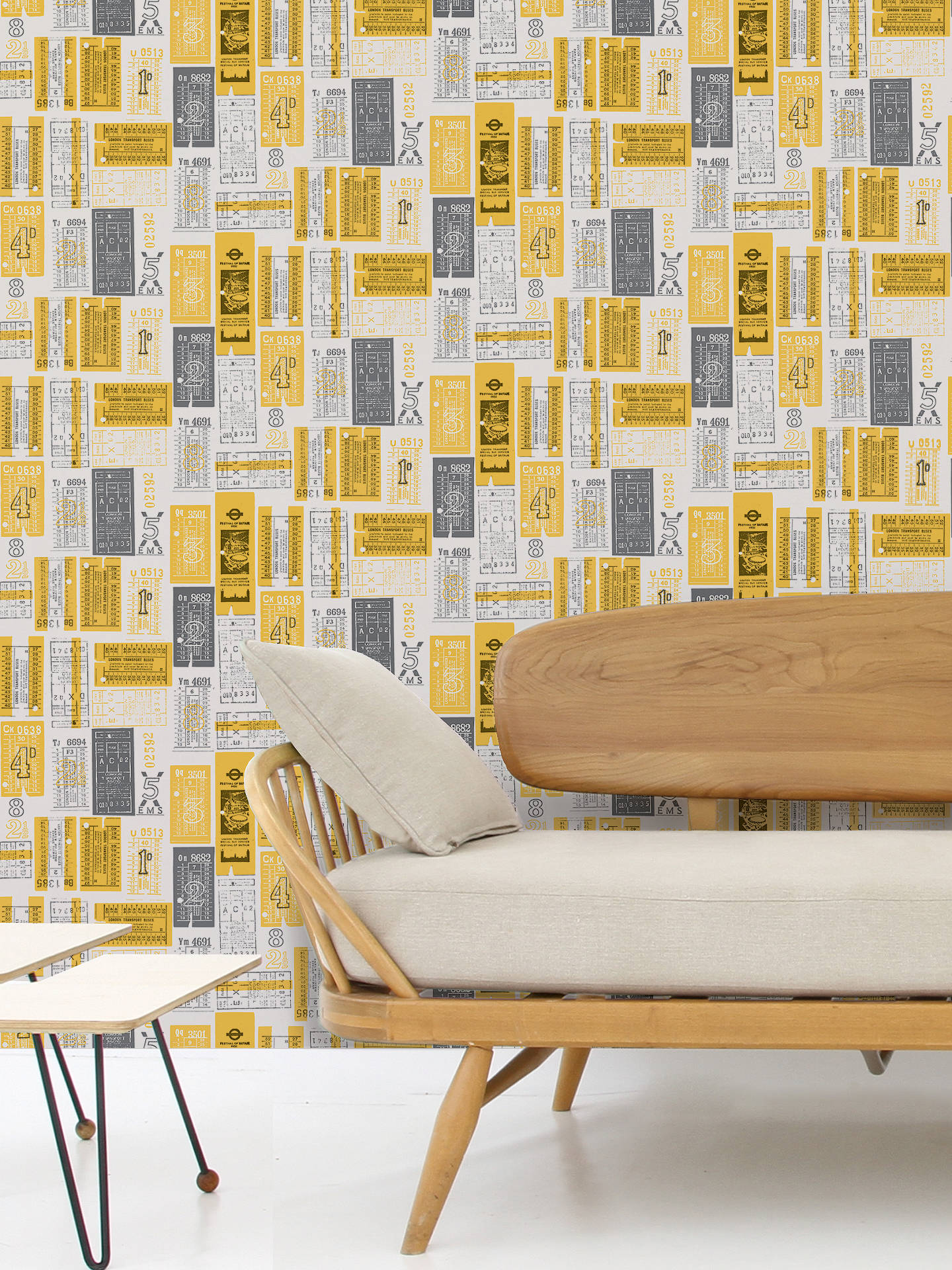 Buy Mini Moderns Hold Tight Wallpaper, Mustard Online - Light Blue Mid Century Modern , HD Wallpaper & Backgrounds