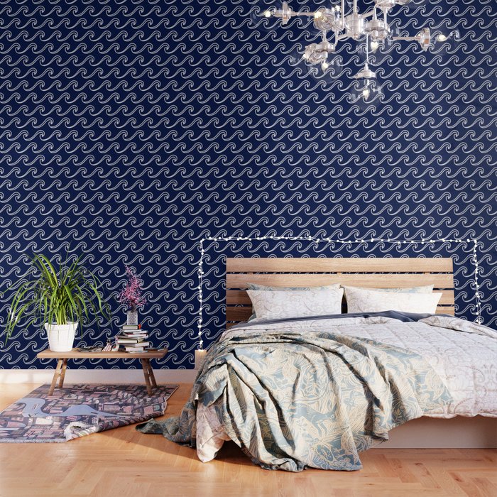 Rough Sea Pattern - Dark Blue Wallpaper Bedroom , HD Wallpaper & Backgrounds