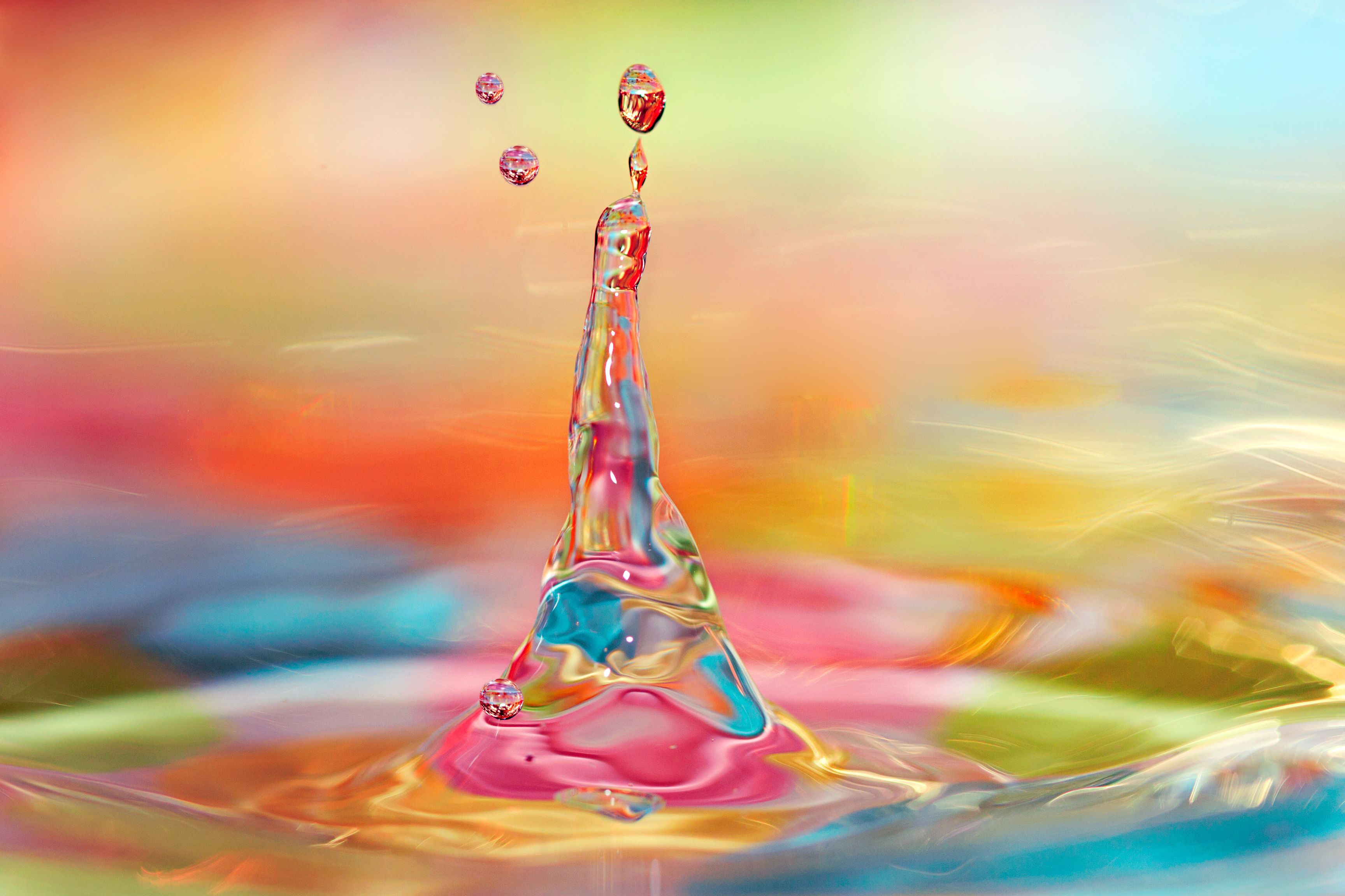 Drop, Water, Colored, Bright - Colorful Bright Wallpapers Hd , HD Wallpaper & Backgrounds