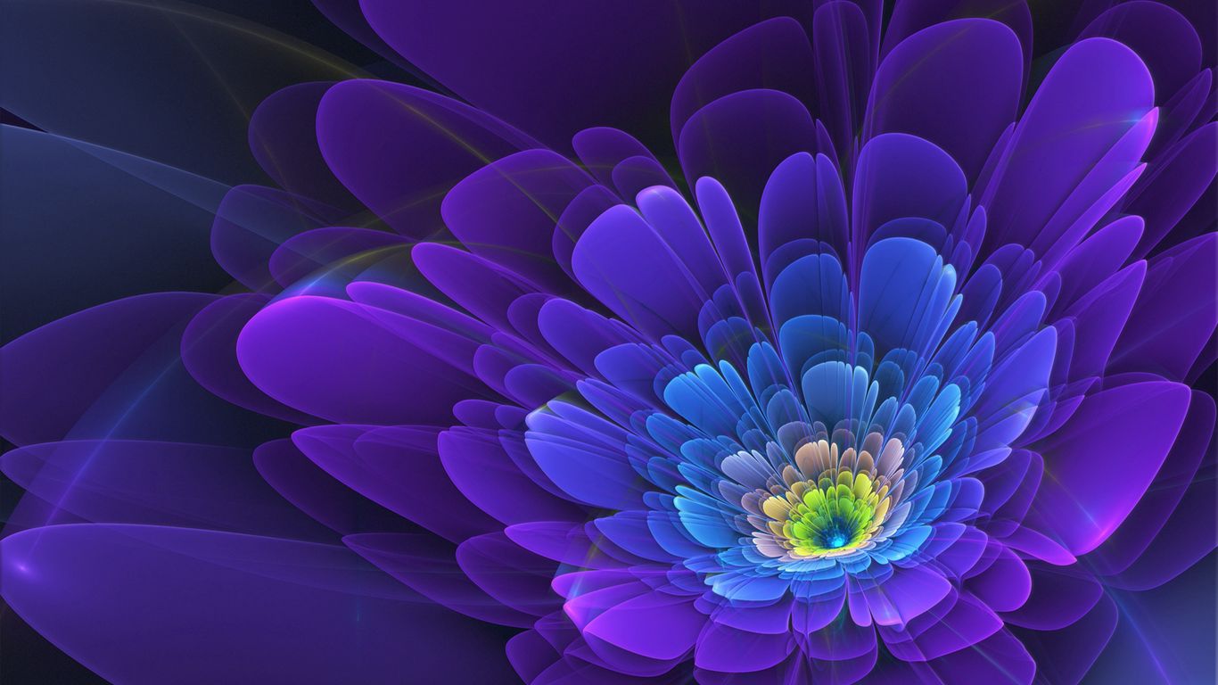Wallpaper Purple, Flower, Fractal - Purple Flower Desktop Background , HD Wallpaper & Backgrounds