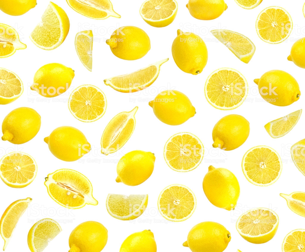 Fresh Yellow Lemon Photographic Pattern - Aesthetic Lemons White Background , HD Wallpaper & Backgrounds