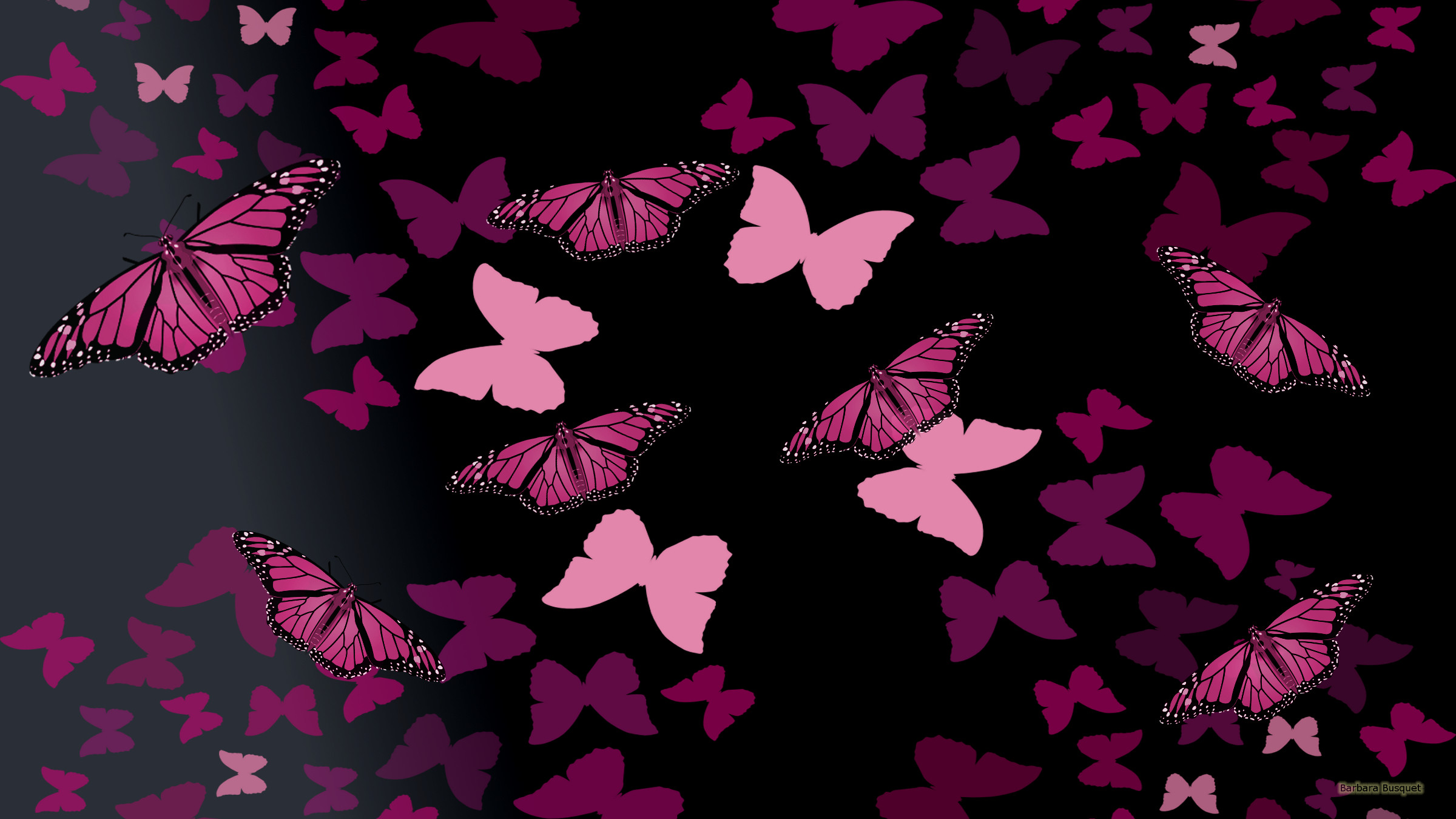 Dark Pink Butterfly Aesthetic , HD Wallpaper & Backgrounds