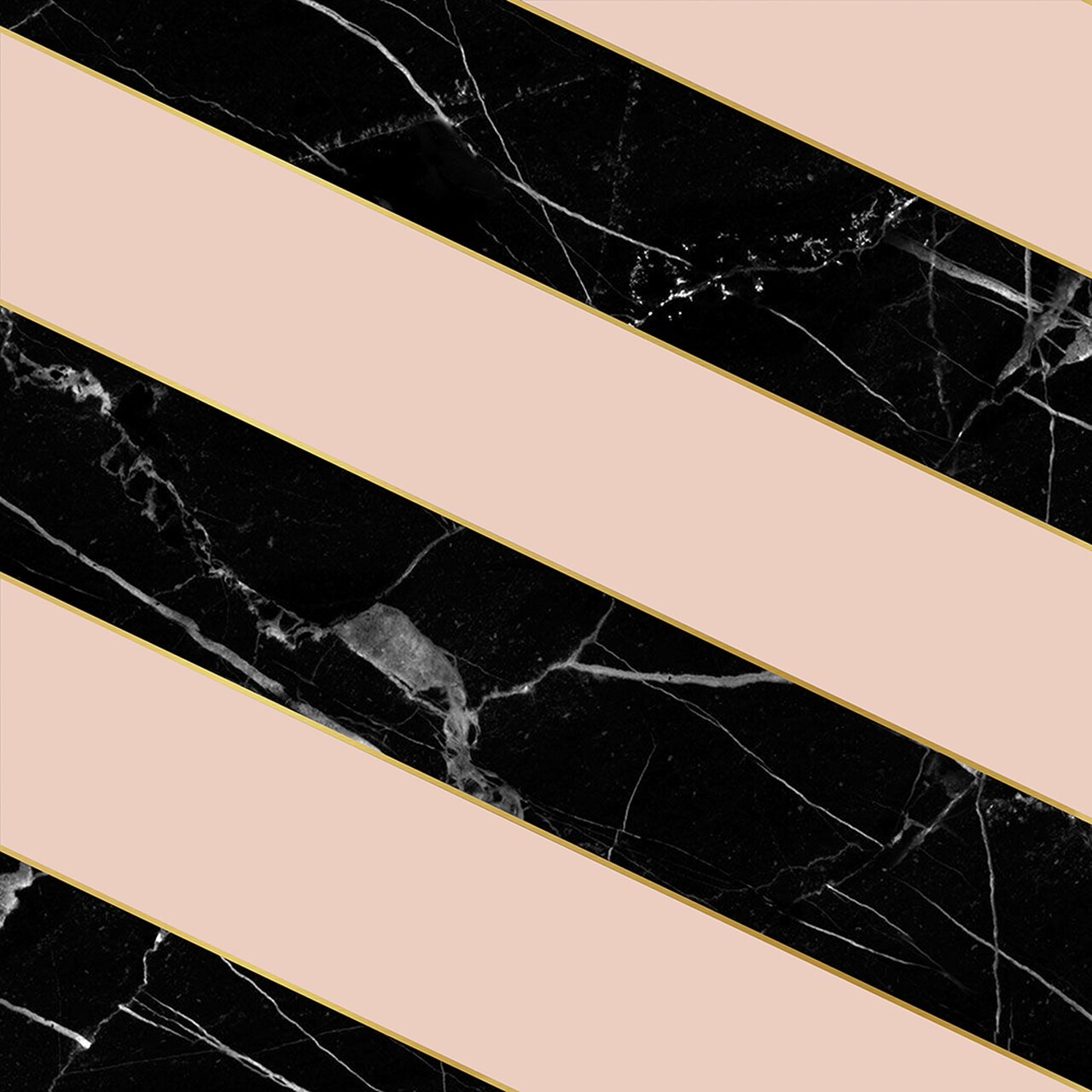 Diagonal Marble Wallpaper Black & Pink - Black And White Marble Stairs , HD Wallpaper & Backgrounds