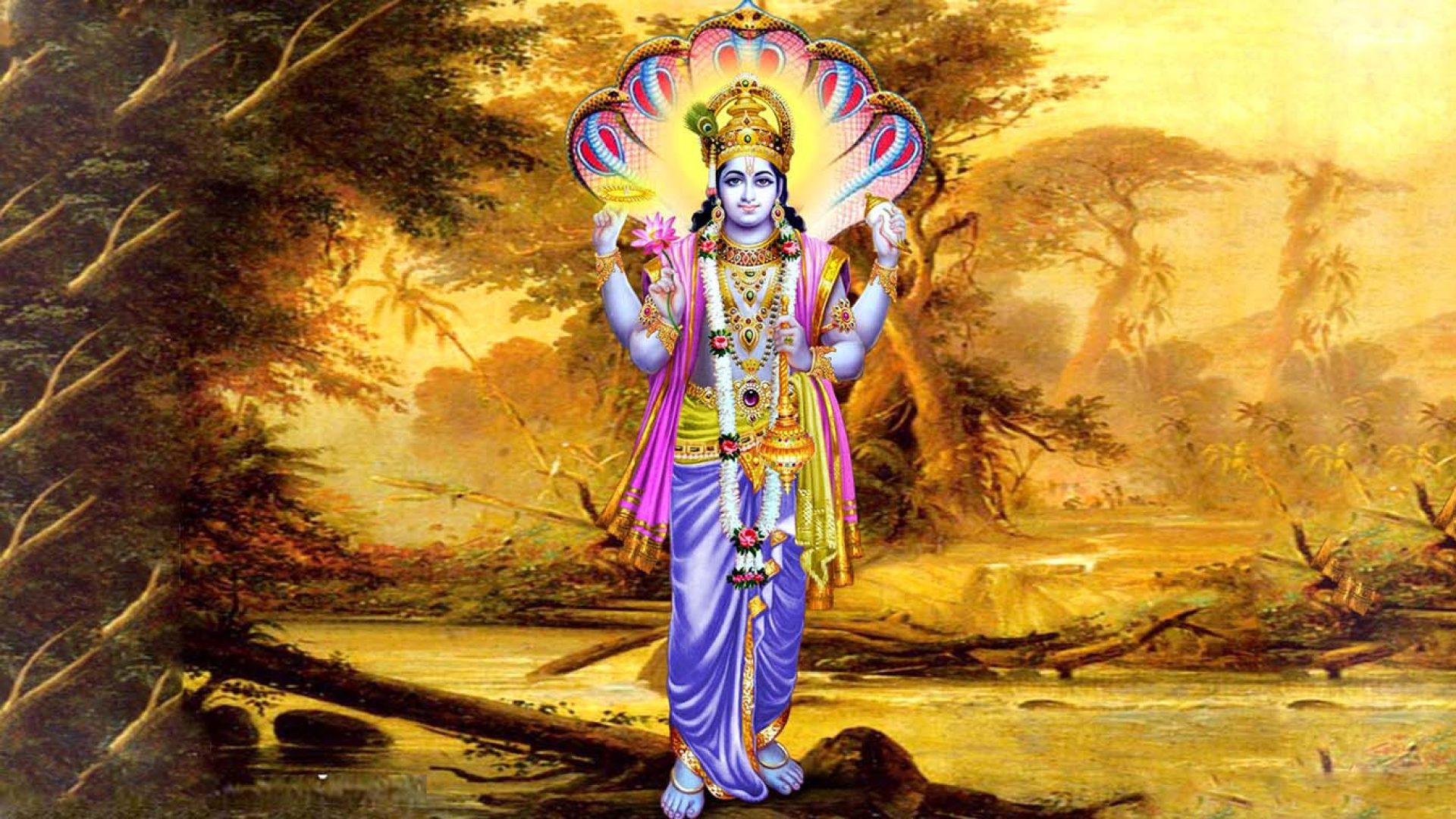 Full Hd Lord Vishnu , HD Wallpaper & Backgrounds
