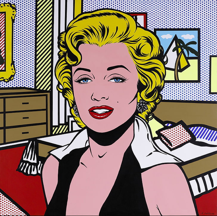 Marilyn Monroe Cartoon Character, Vintage, Roy Lichtenstein, - Marilyn Monroe Pop Art , HD Wallpaper & Backgrounds