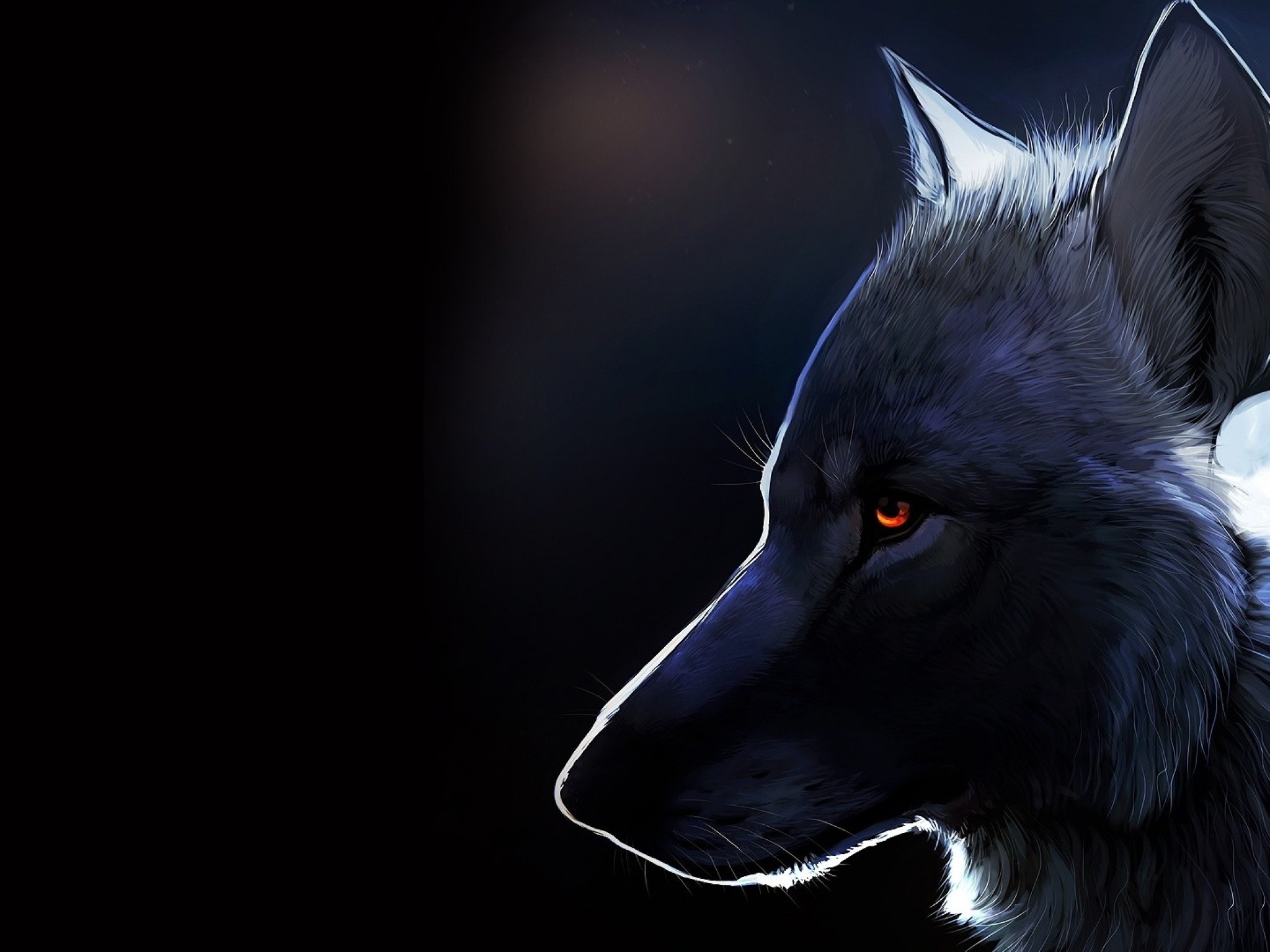 Wolf, Profile View, Majestic, Red Eyes, Furry - Wolf Wallpaper Logo , HD Wallpaper & Backgrounds