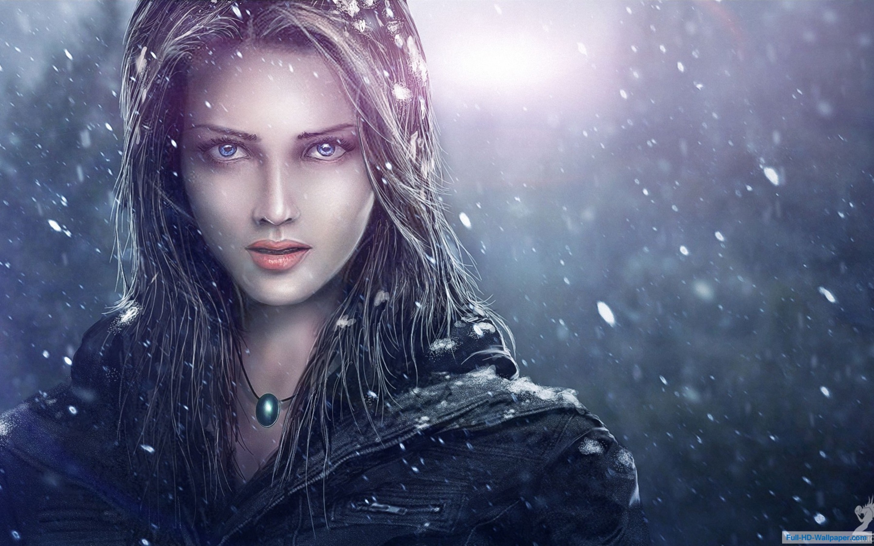 2880x1800, Fantasy Woman 
 Data Id 
 Data Src /walls/full/8/9/1/305324 - Woman In The Snow Painting , HD Wallpaper & Backgrounds