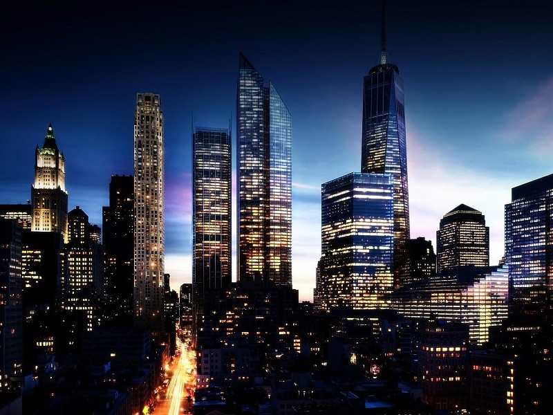 Future View Of Manhattan Wallpaper - Laptop Wallpaper City Lights , HD Wallpaper & Backgrounds