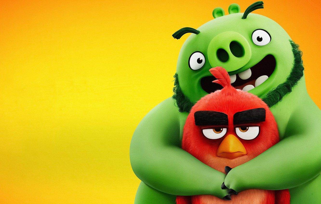 Photo Wallpaper Bird, Pig, Angry Birds, Hugs, The Angry - Angry Birds 2 4k , HD Wallpaper & Backgrounds