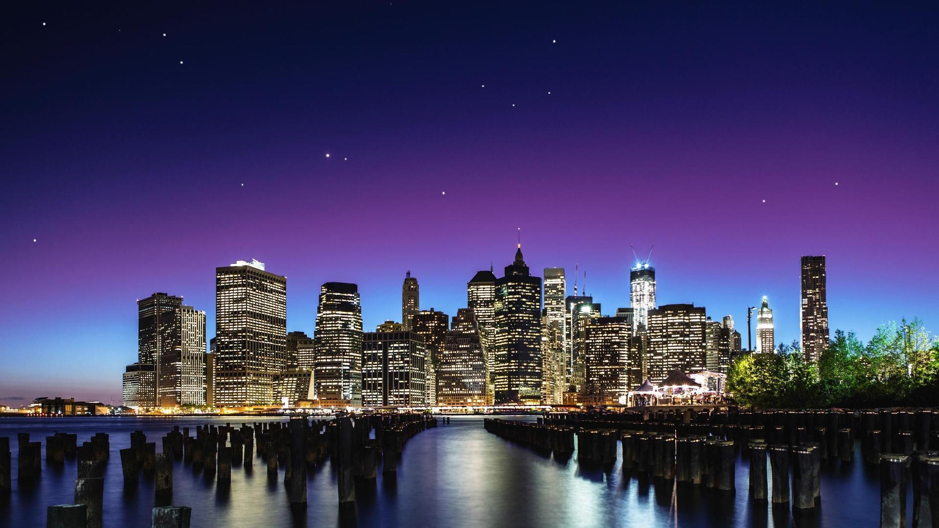 Manhattan Wallpaper - Stars Over Manhattan , HD Wallpaper & Backgrounds