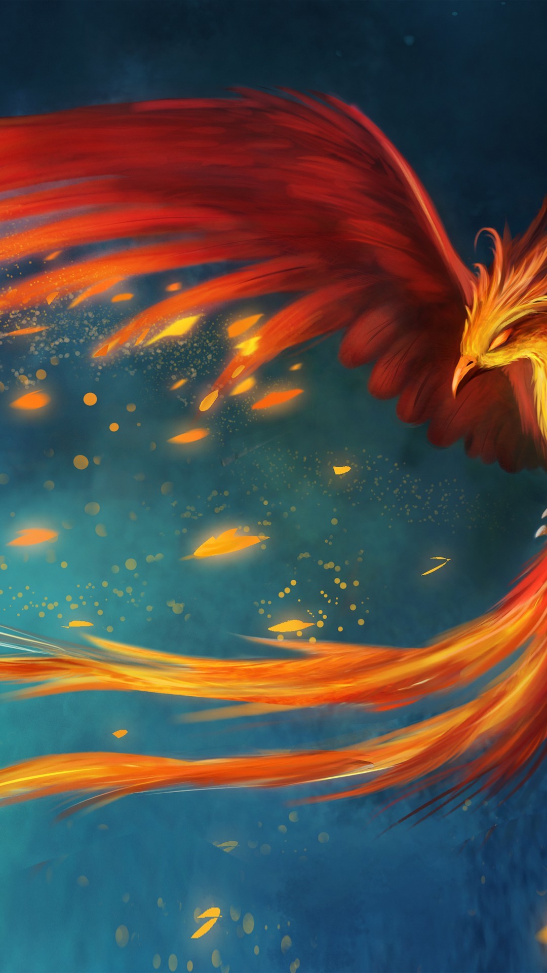 Phoenix Bird Painting , HD Wallpaper & Backgrounds