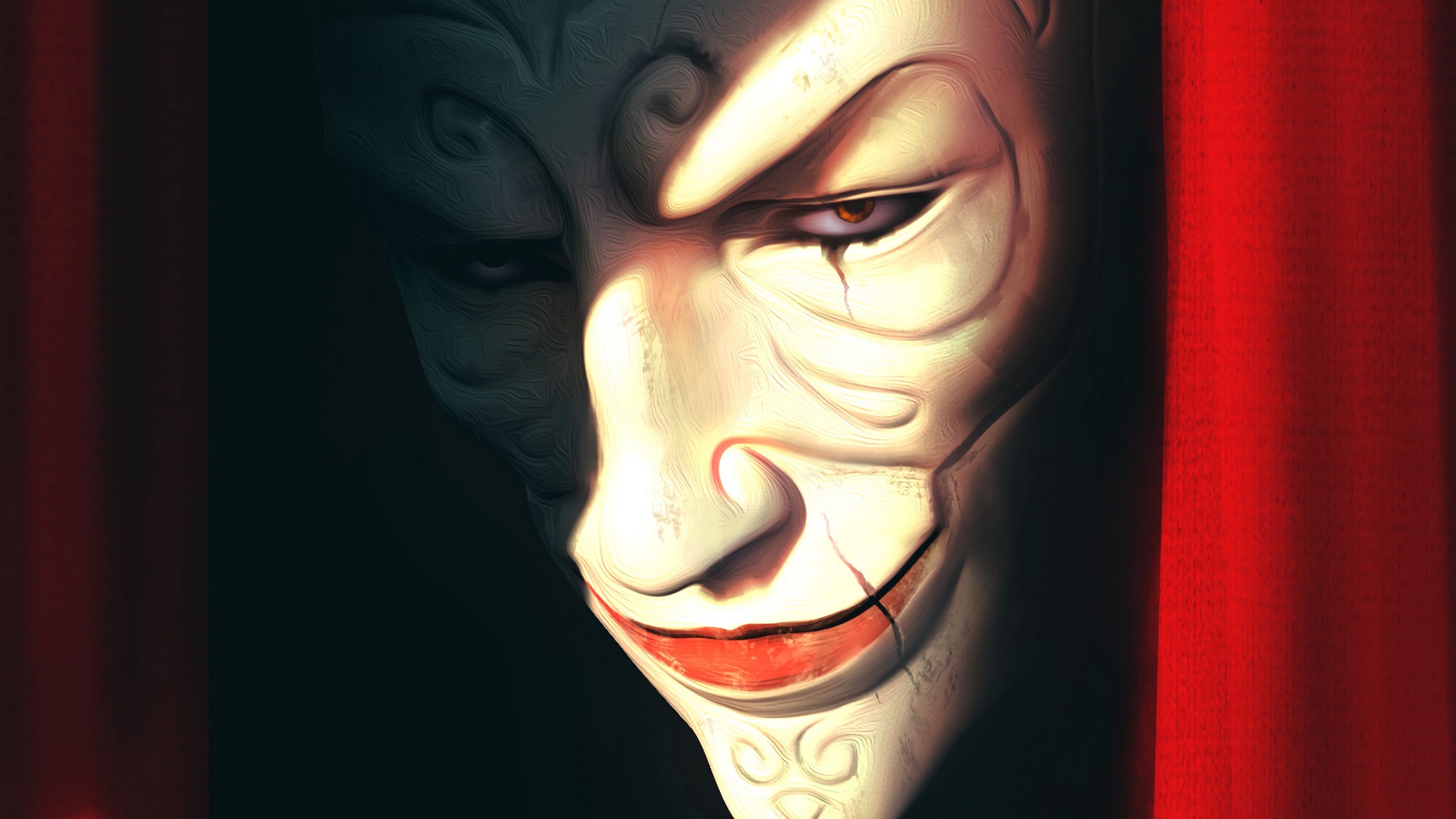 Wallpaper Face, Mask, Scars, Patterns, Glance, Shadow - Mask , HD Wallpaper & Backgrounds