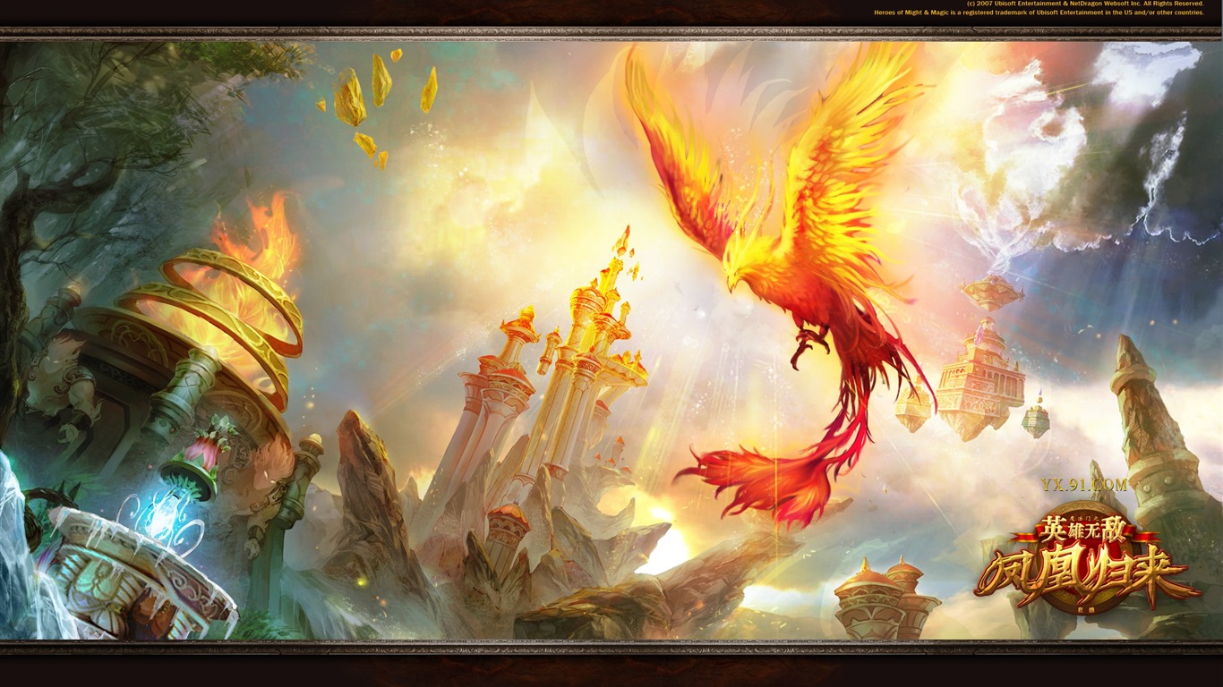 36 Phoenix Back-phoenix Wallpaper2011 - Heroes Of Might And Magic Phoenix , HD Wallpaper & Backgrounds