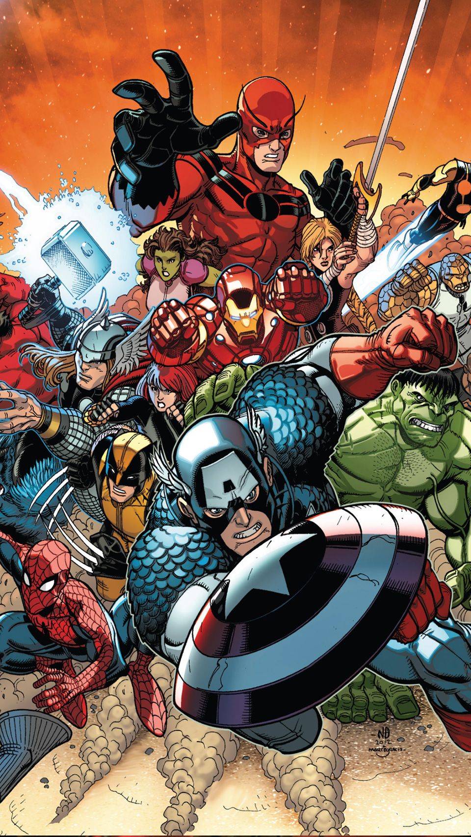 Marvel Phone Wallpaper - Marvel Avengers Comic Artwork , HD Wallpaper & Backgrounds