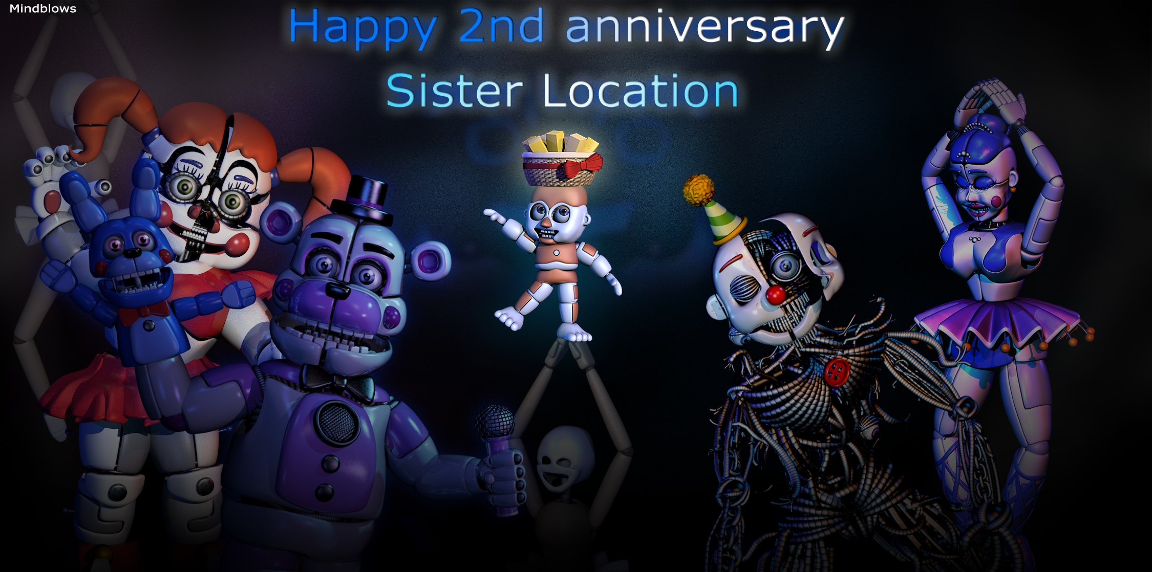 Renderfive Nights At Freddy's Sister Location - Cartoon , HD Wallpaper & Backgrounds