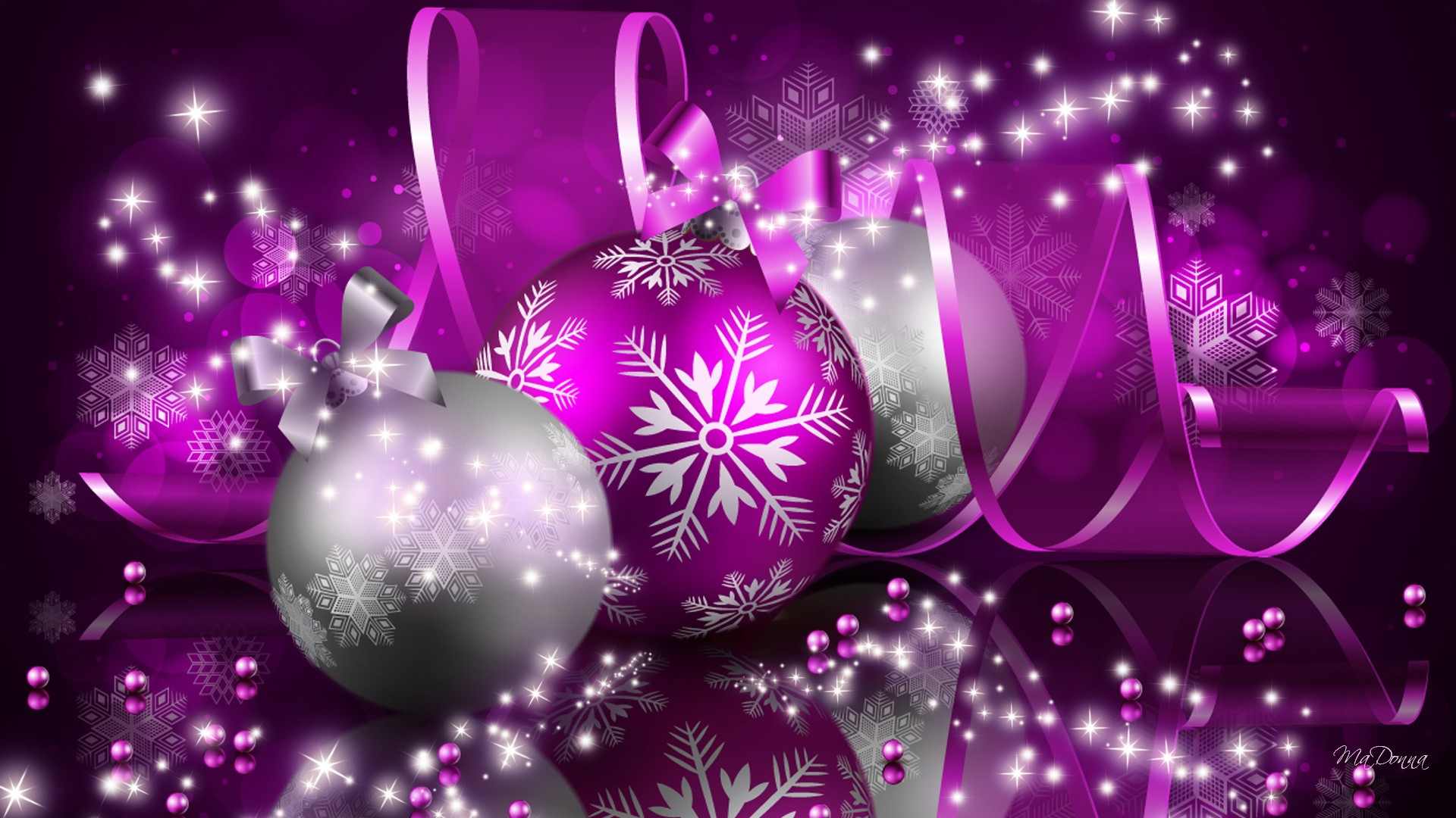 Silver And Purple Christmas Ornaments - Merry Christmas Mom Meme , HD Wallpaper & Backgrounds