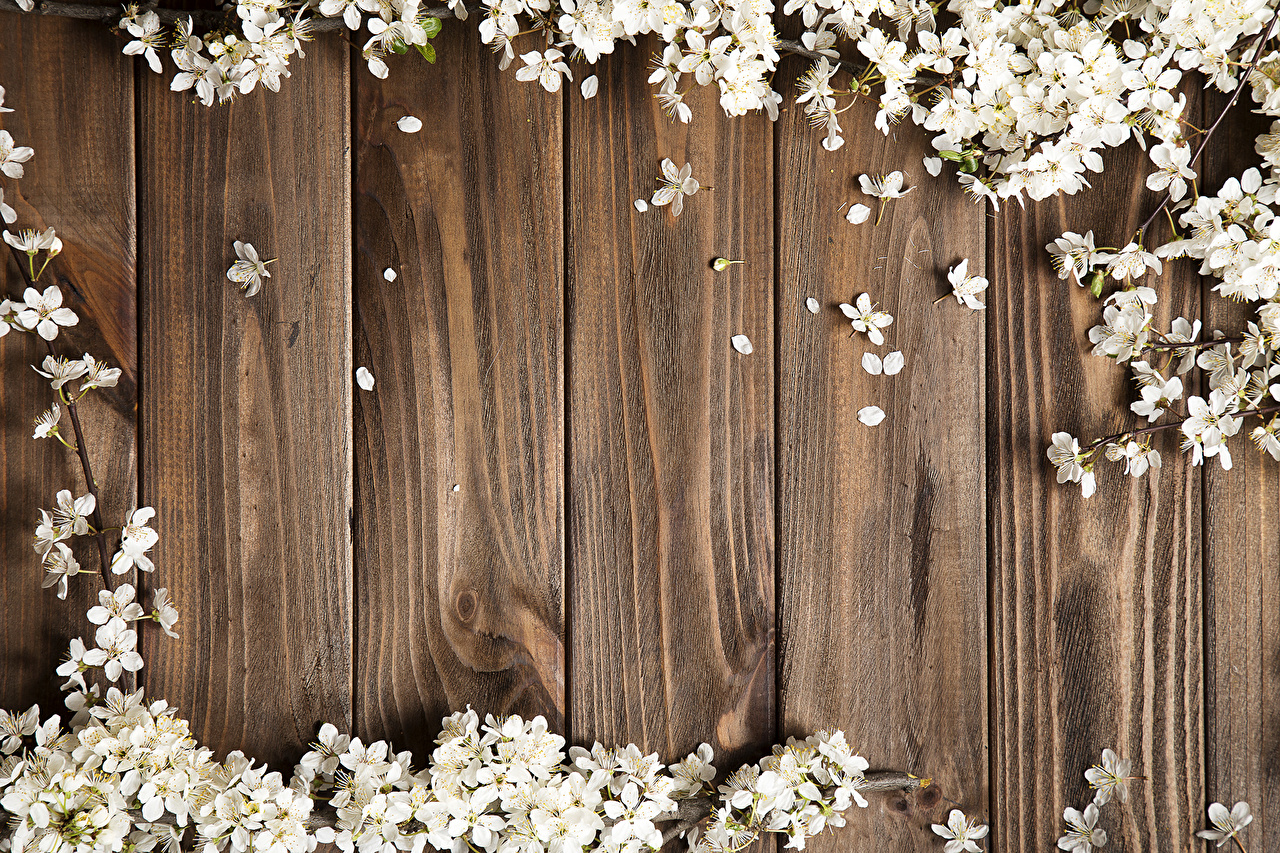1280 X - Wood Table With Flowers , HD Wallpaper & Backgrounds