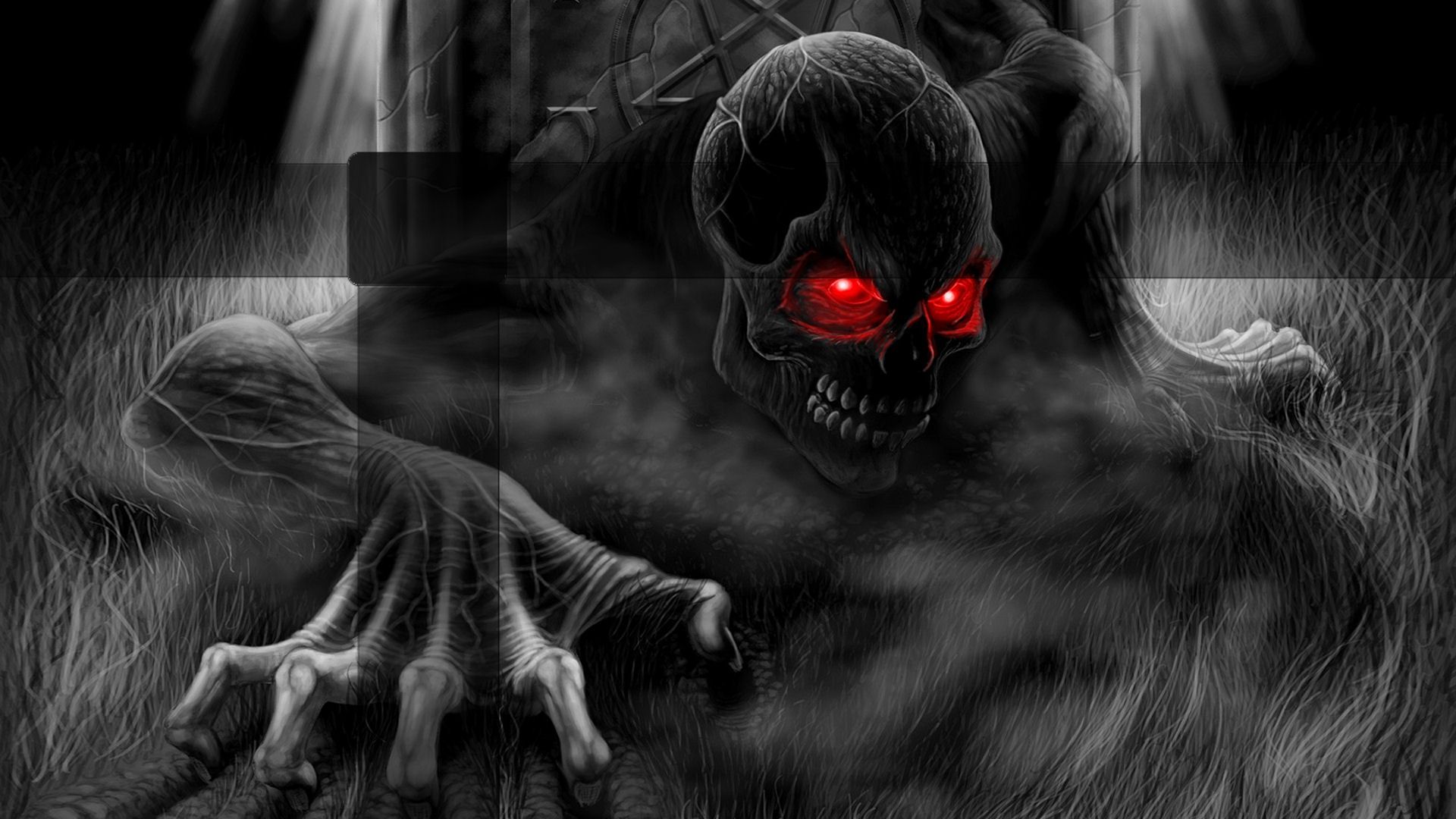 Hd Wallpapers - Skeleton With Red Eyes , HD Wallpaper & Backgrounds