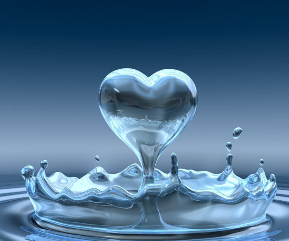 Cute Heart Wallpapers - Water Heart , HD Wallpaper & Backgrounds