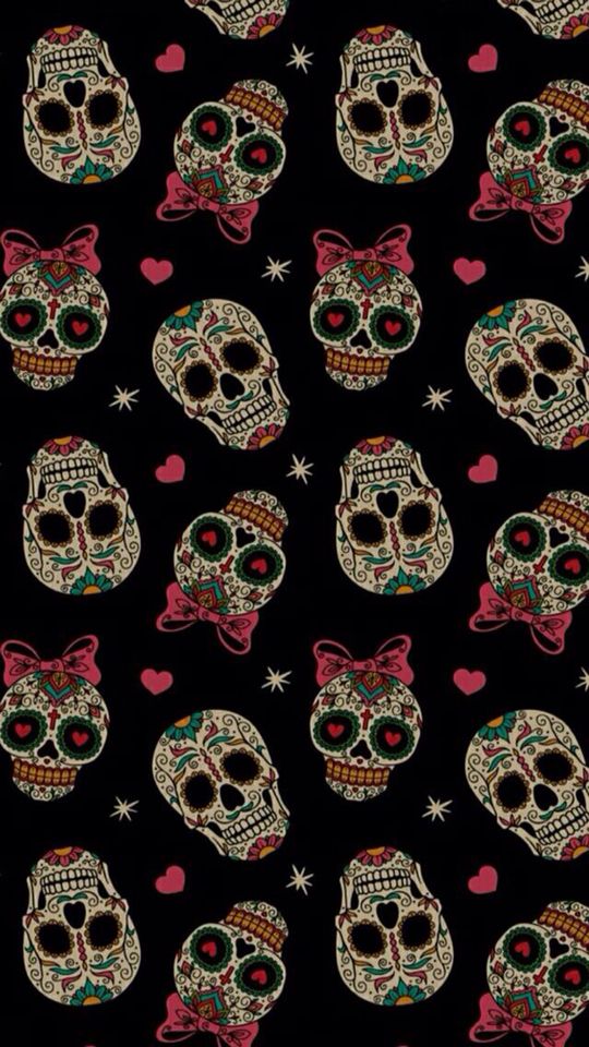 Find Images And Videos About Cute, Cool And Wallpaper - Day Of The Dead Phone , HD Wallpaper & Backgrounds