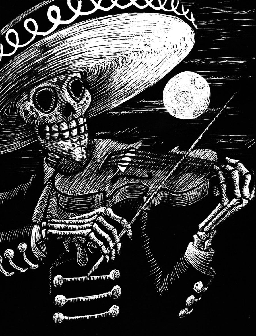 Dia De Los Muertos Celebration - Day Of The Dead Scratch Art , HD Wallpaper & Backgrounds