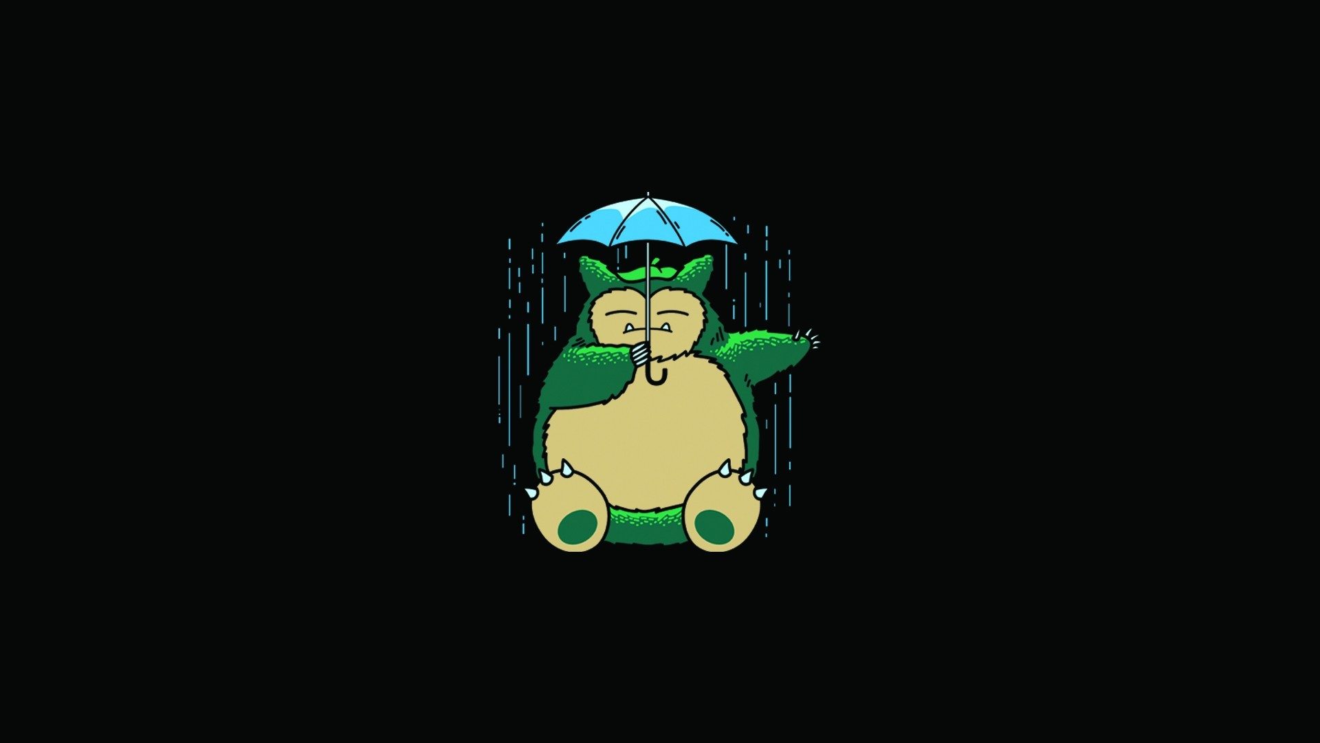 Wallpaper Of Snorlax Protecting Itself From The Rain - Hd Wallpaper Snorlax , HD Wallpaper & Backgrounds